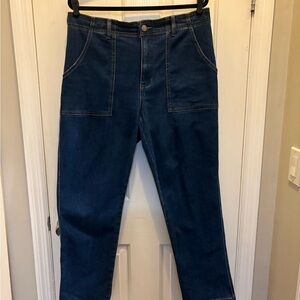 Knox Rose Dark Blue Straight Women’s Jeans with No Gap Waistband